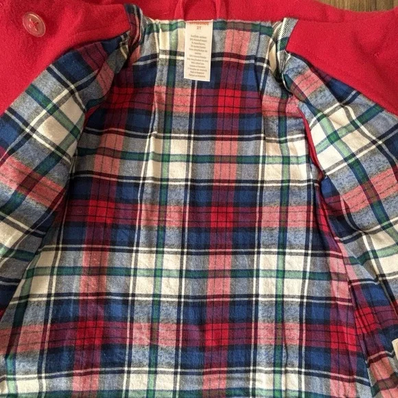 Gymboree Girls 2T Red Pea Coat Bows Double Breasted Christmas Holiday - Picture 8 of 11